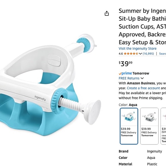 Ingenuity Aqua Baby Bath Seat - Picture 1 of 1